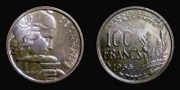 1955 AD., France, Paris mint, 100 Francs, KM 919.1.