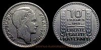 1948 AD., France, 4th Republic, Paris mint, 10 Francs, KM 909.1 (small head var.).