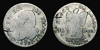 1791 AD., France, Louis XVI, Limoges mint, 30 Sols, KM 606.7.