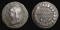 1799-1800 AD., France, Metz mint, 5 Centimes, Gad. 126a.