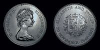 1972 AD., Great Britain, Elizabeth II, Royal Silver Wedding commemorative, 25 New Pence, KM 917.