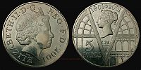 2001 AD., United Kingdom, Elizabeth II, 100th anniversary of the death of Queen Victoria commemorative, Royal mint, 5 Pounds, KM 1015.