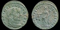 300-303 AD., Maximianus Herculius, Ticinum mint, officina 3, Follis, RIC 44b.