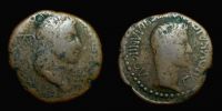 Kingdom of Bosporus,  37-38 AD., Aspurgus with Gaius (Caligula), As, RPC 1904.