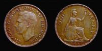 1937 AD., Great Britain, George VI, Royal mint London, 1 Penny, KM 845.