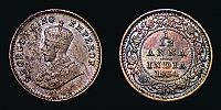 India, British India, 1934 AD., George V, Calcutta mint, 1/12 Anna, KM 509. 