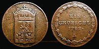 1782 AD., Kingdom of Bohemia, Habsburg rule, Joseph II, Vienna / Wien mint (Austria), 1 GrÃ¶schl, KM 818.