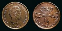 1842 AD., Denmark, Christian VIII, Altona mint, 1/5 Rigsbankskilling, KM 423.