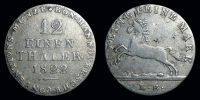 1822 AD., German States, Hannover, Georg IV, Clausthal mint, 1/12 Thaler, Welter 3020.