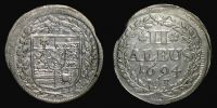 1694 AD., German States, Hesse-Darmstadt, Ernst Ludwig, 2 Albus, Hoffmeister 3551.