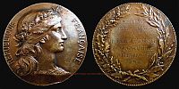 1908, France, price medal of the Association des Anciens Ã‰lÃ¨ves for Auguste Houriez / Dr. J. Cordier, Auberchicourt, engravers Daniel Dupuis and Henri Dubois, Paris mint. 