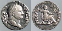 Vespasian Denarius imitation, silvered brass, falsified MEKU series.