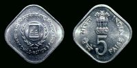 India, Republic, 1978 AD., Calcutta mint, 5 Paise, KM 22.