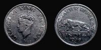 India, British India, 1946 AD., George VI, Bombay mint, 1/4 Rupee, KM 548.