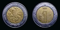 Mexico, 1997 AD., Mexico City mint, 1 Peso, KM 603.
