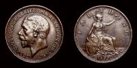 1933 AD., Great Britain, George V, Farthing, KM 825.