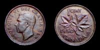 Canada, 1950 AD., George VI, 1 Cent, KM 41.
