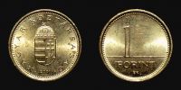 2001 AD., Hungary, Budapest mint, 1 Forint, KM 692.