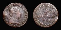 1812 AD., Habsburg monarchy, Austria, Francis I (II), Vienna / Wien mint (Austria), Â½ Kreutzer, KM 2109.