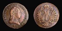 1800-1809 AD., German States, Austria, Habsburg monarchy, Francis I (II), Vienna / Wien mint, 1 Kreuzer, KM 2115.2.