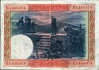 1936 AD., Spain, 2nd Republic, Madrid, Banco de España, 100 Pesetas, World Paper Money P-69c.1, E 1.440.474 Reverse. 