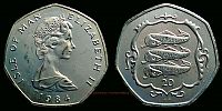 1984 AD., Isle of Man, Elizabeth II, Quincentenary of the College of Arms commemorative, Pobjoy Mint, 20 Pence, KM 116.