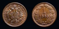 1885 AD., Austria, Hapsburg monarchy, Franz Joseph I, 1 Kreuzer, KM 2187.