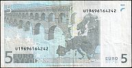 European Union, European Central Bank, Pick 8u.1. 5 Euro, 2009 AD. Printer: Banque de France, France, L026I2-U19696164242 Reverse 