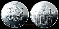 Malta, 1974 AD., Republic, Notre Dame Gate commemorative, 4 Liri, KM 25. 