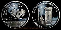 2016 AD., Germany, Federal Republic, 200th anniversary of Ernst Litfass commemorative, Munich mint, 20 Euro. 