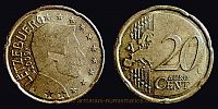 2009 AD., Luxembourg, Grand Duke Henri, Utrecht (Netherlands) mint, 20 Euro Cent, KM 90. 