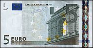 European Union, European Central Bank, Pick 8v.1. 5 Euro, 2009 AD. Printer: FÃ¡brica Nacional de Moneda y Timbre, Spain, M006F6-V08970907297 Obverse 