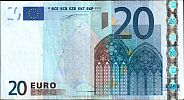 European Union, European Central Bank, Pick 3v, 20 Euro, 2002 AD., Printer: FÃ¡brica Nacional de Moneda y Timbre, Spain, M009D2-V10953136795 Obverse 