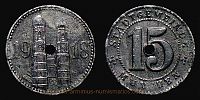 1918 AD., Germany, 2nd. Empire, Munich in Bavaria, Notgeld, 15 Pfennig, Funck 348.1A.