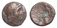Syria, Seleukid Kingdom,    280-261 BC., Antiochos I., AE 15, BMC 26, countermarked.
