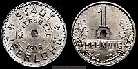 1918 AD., Germany, 2nd Empire – Weimar Republic, Iserlohn (town), Notgeld, currency issue, 1 Pfennig, Menzel 15462.10-11.