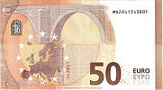 European Union, European Central Bank, Pick 23m, 50 Euro, 2017 AD., Printer: Valora S.A., Carregado, Portugal, MD2041343801-M007B5 Reverse 