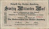 1923 AD., Germany, Weimar Republic, Arnsberg (district), Notgeld, currency issue, 50.000.000.000 Mark, Topp 41.7. 072601 Obverse