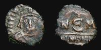  584-585 AD., Maurice Tiberius, Carthage mint, Ã† Pentanummum, Sear 568.