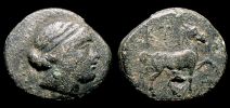 Kyme in Aeolis,   250-190 BC., magistrate Aristophanes, Æ 20, BMC 59.