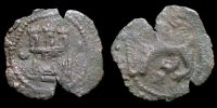 1580 AD., Spain, Felipe II., La CoruÃ±a mint, 2 Maravedis, CayÃ³n 3143 var..