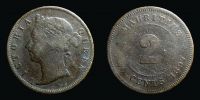 Mauritius, 1897 AD., Victoria, 2 Cents, KM 8.