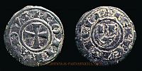 1250-1254 AD., Kingdom of Sicily, Conrad I, Messina mint, Denaro, Spahr 156.