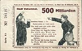 1923 AD., Germany, Weimar Republic, Vohwinkel (town), Notgeld, currency issue, 500.000.000.000 Mark, Keller 5358e. K1 70116 Reverse 