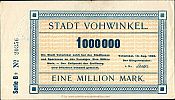 1923 AD., Germany, Weimar Republic, Vohwinkel (town), Notgeld, currency issue, 1.000.000 Mark, Keller 5358a.3. B2 20356 Obverse 