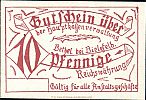 1919 AD., Germany, Weimar Republic, Bethel bei Bielefeld (Hauptkassen-Verwaltung), Notgeld, 10 Pfennige, Tieste 0565.05.06bA.5. Obverse 