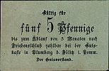 1921 AD., Germany, Weimar Republic, Blumberg bei Dölitz, Gutsvorstand, Notgeld, 5 Pfennig, Tieste 0755.05.05.A. Obverse 