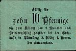 1921 AD., Germany, Weimar Republic, Blumberg bei Dölitz, Gutsvorstand, Notgeld, 10 Pfennig, Tieste 0755.05.06.A. Reverse 