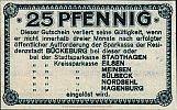 1920 AD., Germany, Weimar Republic, Bückeburg, Sparkasse, Notgeld, currency issue, 25 Pfennig, Tieste 0990.05.10. 707587 Reverse 