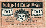 1920 AD., Germany, Weimar Republic, Cosel (town), Notgeld, currency issue, 50 Pfennig, Tieste 1205.05.02.1.Cs. Obverse 